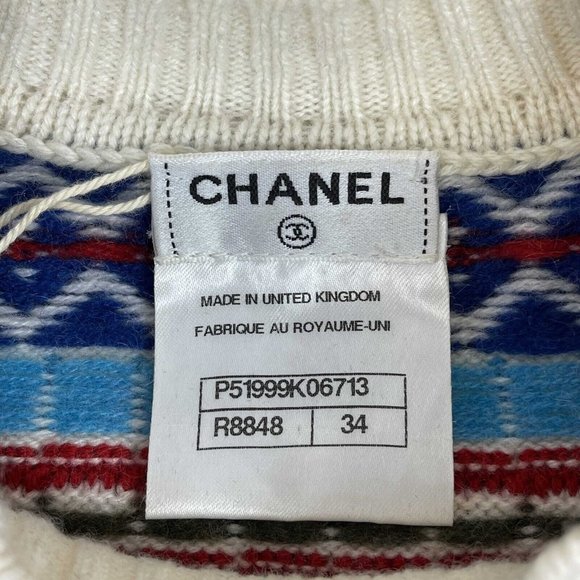 CHANEL - Paris-Salzburg Multicolor Cashmere Jumper - CC Buttons - 34 / US 2 - Picture 3 of 14